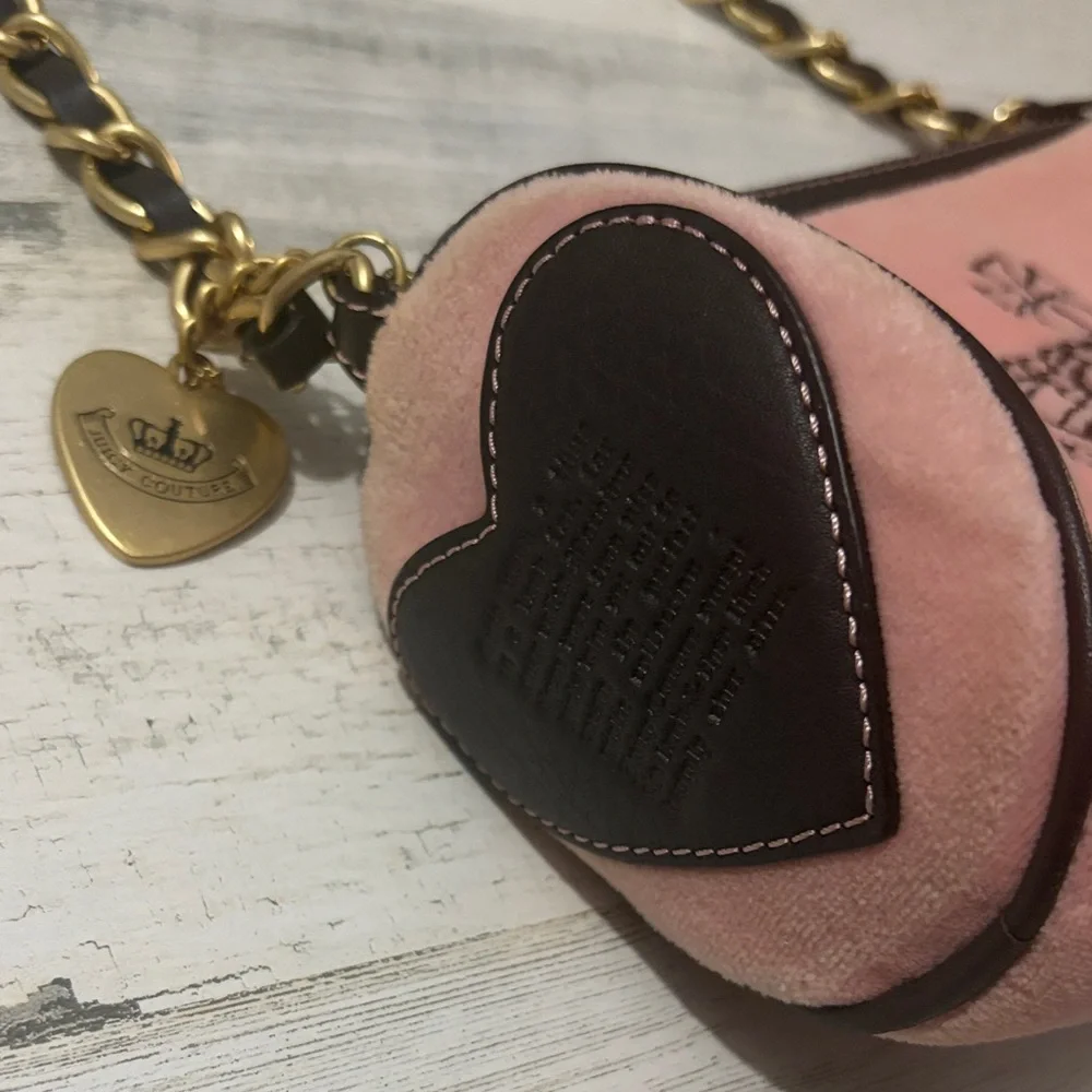 Vintage Juicy Couture Pink Suede Barrel Shoulder bag Y2K
